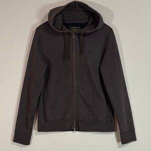AllSaints Spitalfields Luxe Charcoal Zip Hoodie Portugal XXL